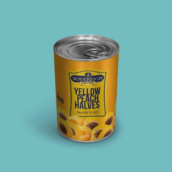 Yellow peach halves